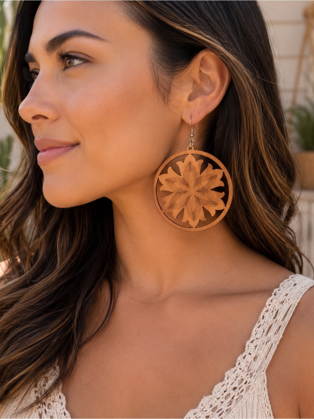 Boho style dangle earrings NWOT